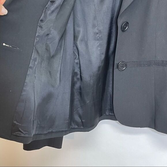 Trina Turk Two Button Blazer Ribbon Trim Black Size 8 - Picture 6 of 11